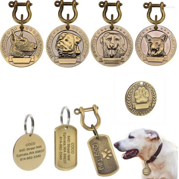 Étiquette d'adresse personnalisée pour chien, identification gratuite, collier personnalisé gravé, nom de chat, plaque signalétique Anti-perte pour animal de compagnie