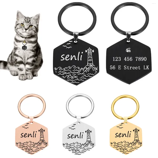 Étiquette de chien personnalisée, identification de chat, gravée pour nom d'animal de compagnie, accessoires de bricolage, pendentif Anti-perte, collier en acier inoxydable pour chiot