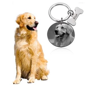 Étiquette de chien gravée personnalisée, nom de chat d'animal de compagnie, étiquettes Po, collier d'identification personnalisé, laisse Airtag, pendentif Anti-perte, accessoires de porte-clés