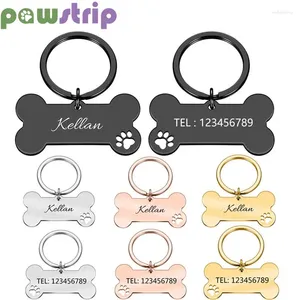 Tag étiquette personnalisée pour animaux de compagnie ID de porte-curse Nom gravé pour chat Cat Puppy Collar Os Forme Pendante Accessoires