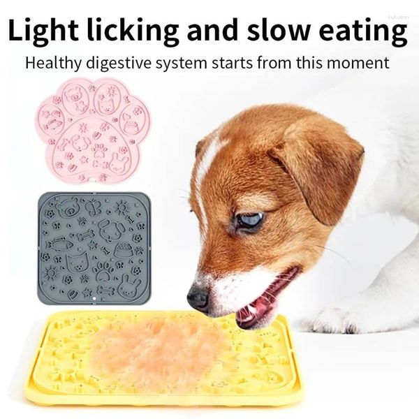 Chien Tag Products pour animaux de compagnie Silicone Slow Food Licking Mat Cat Farine anti-bol anti-étouffe