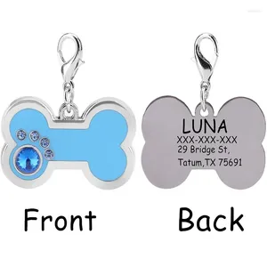 Dog Tag Rhingestone Personnalized Collar accessoires Gravure Pet Cat Name Name Tags Plaque name