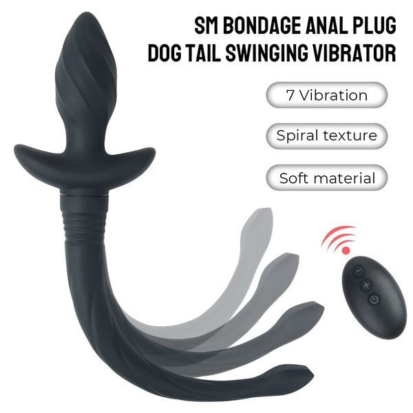 Vibradores de cola de perro para mujeres Plug anal Hombres Gay Butt Plugs Aniamal Consoladores Juguetes oscilantes automáticos Parejas eróticas Juegos sexuales Adultos 240106