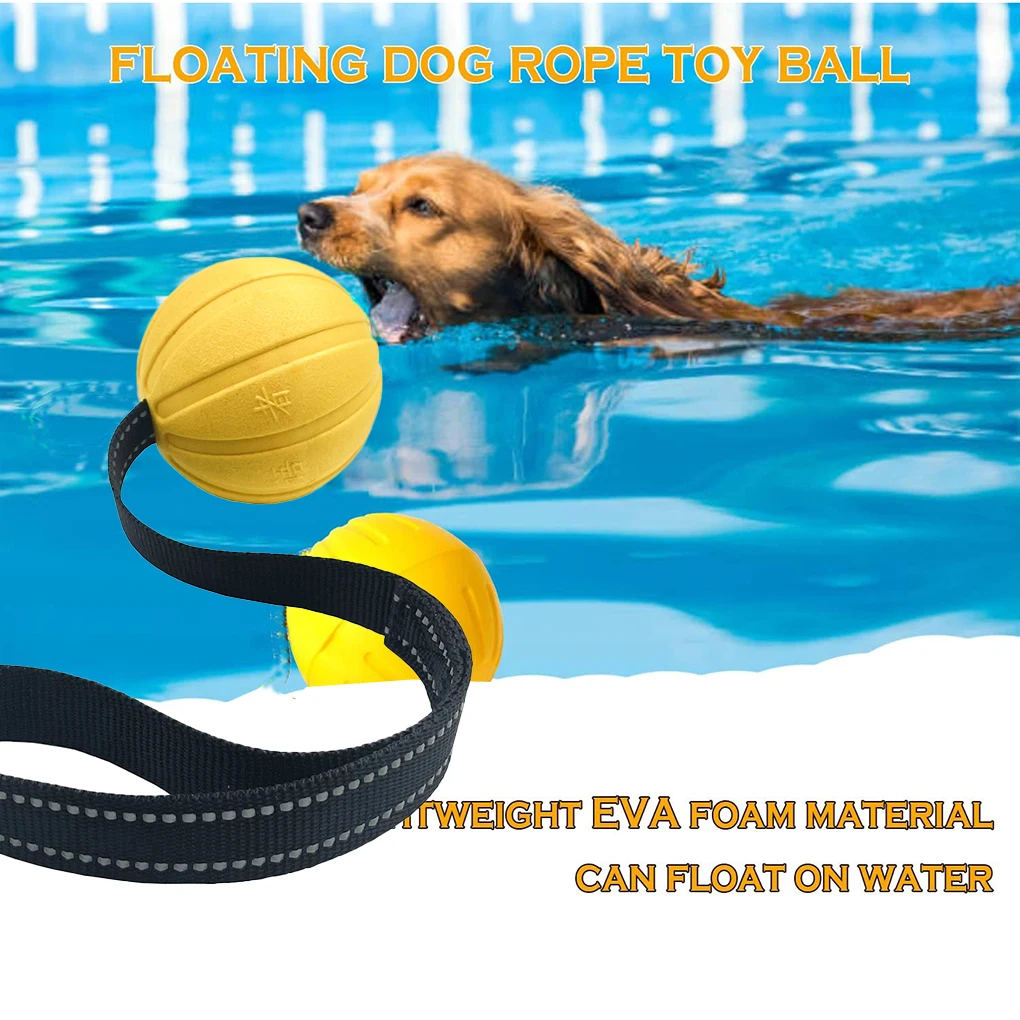 Bolas de juguete para perros en una cuerda para pequeños masticadores de perros grandes grandes, pelota interactiva duradera para perros de entrenamiento, flotadores de bola de espuma de eva