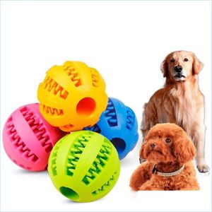 Jouets pour chiens à mâcher 2 8 pouces chien de compagnie balle en caoutchouc jouets 7 cm mâcher des balles de nettoyage des dents jouet alimentaire pour chiens livraison directe fournitures de jardin à domicile Dhu2Y