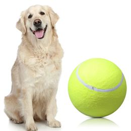 Jouets pour chiens à mâcher 24CM balle de tennis géante pour chien jouet à mâcher chien de compagnie jouets interactifs grande balle de tennis gonflable fournitures pour animaux de compagnie jouet de chien de cricket en plein air 231030