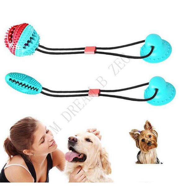 Juguetes para perros Masticables 4 colores Mtifunción Pet Molar Bite Toy Interactivo Diversión Fuga Comida con ventosa Mascotas Bola Gota Gota Entrega Ho Dhspb