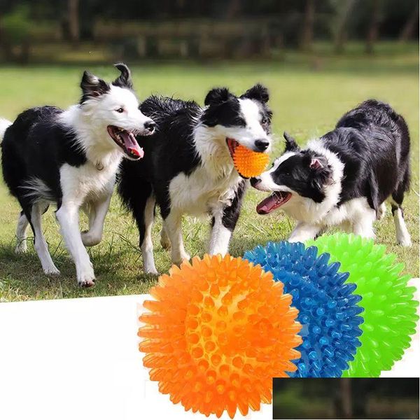 Jouets pour chiens à mâcher 6,5 cm Squeak Chew Pet Thorn Circle Ring pour les grands chiens Formation drôle Petit son interactif Durable Drop Livraison Dhlic