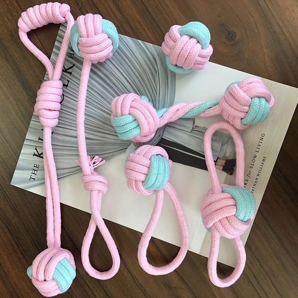 Jouets pour chiens à mâcher 6PCSPack, jouet en corde de coton à mâcher pour dents en plein air, balle propre, dentition dure, tir à la corde, récupération des os 230925