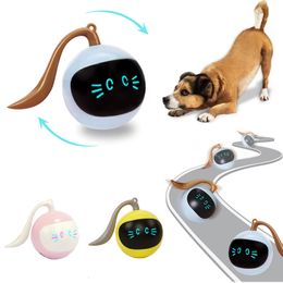 Hondenspeelgoed Kauwt Auto Interactieve Bal Elektrisch USB Oplaadbaar Zelf Roterende Indoor Teaser Selfplay Oefening voor Puppy Huisdier 230925