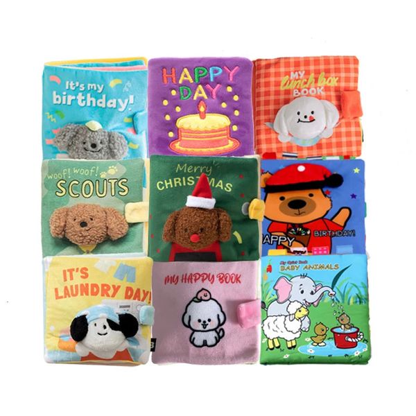 Toys pour chiens mâcher le livre de vacances d'anniversaire Noise Work Snuffing Mat puzzle en peluche jouets de chien cache-cache