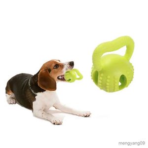 Jouets à mâcher pour chien, résistant aux morsures, jouets à mâcher TPR vert carré, globe de traction interactif avec poignée, distributeur de friandises pour chien, nettoyage des dents