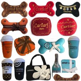 Jouets pour chiens à mâcher des boules d'os uniques parodie grinçante P Dogs Designs Capse inestimable cadeau Collection de chiens de mode Pawrses et Pawbags Otfr9