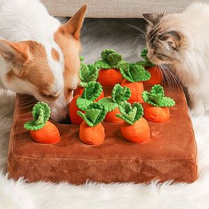 Jouets pour chiens à mâcher chat carotte en peluche pour animaux de compagnie légumes reniflant animaux cacher la nourriture pour améliorer les habitudes alimentaires accessoire Durable 230307