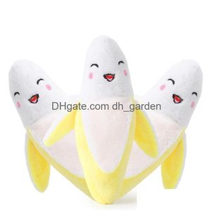 Jouets de chien m￢cher chat mignon en peluche banane forme grincer sonne fruit jouet interactif fournit des fournitures d'animaux de compagnie tombe livraison ￠ la maison gard dhgarden dhzjy