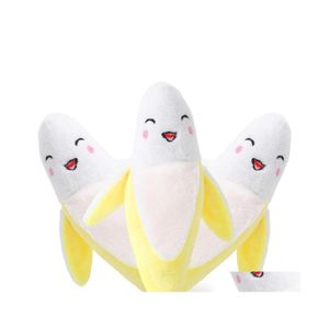 Chien Jouets À Mâcher Chat Mignon En Peluche Banane Forme Squeak Son Fruit Jouet Interactif Creative Pet Supplies Drop Delivery Home Garden Dhedh