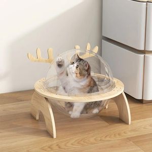 Toys pour chiens mâche une maison de chat à l'intérieur avec un scratcher d'activité d'angle de coin Towers en bois plusieurs hamocks étagères d'origine