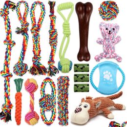 Brinquedos para mastigar para mastigar agressivos para mastigar filhote de cachorro corda de dentição cabo de guerra drop delivery 2022 embalagem 2010 Amzqo Home Garden Pet Supp Dhtnc