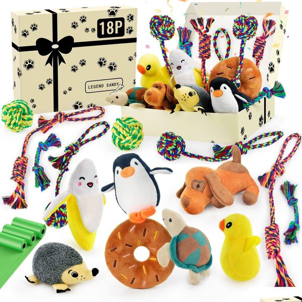 Jouets pour chiens à mâcher pour petits chiens Corde durable Chewers agressifs Chiot Valeur de dentition Remorqueur Chiots interactifs Anniversaire moyen à Dhqdh