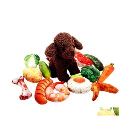 Hondenspeelgoed Chews Chew Pet Toy pluche canvas resistent tegen bijten wortel Kool broccoli maïs heerlijke groenten vormen voor puppy Dr Dhw7p