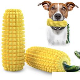 Juguetes para perros Mastica Corn Molar Stick Pet Training Bite Cepillo de dientes con cuerda de algodón Cachorro Chew Drop Delivery Home Garden Supplies Dhtmp