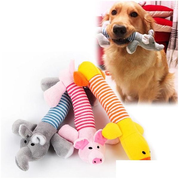 Juguetes para perros Masticables Lindo Perro Juguete Mascota Cachorro Felpa Mordedor Sonido Chew Squeaker Squeaky Cerdo Elefante Pato Juguetes Precioso Drop Entrega Hogar G Dhgcs