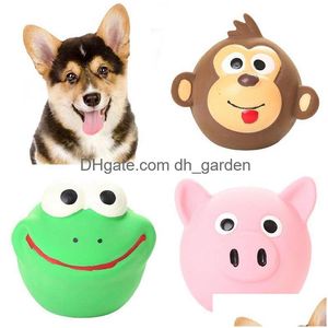 Chien Jouets À Mâcher Mignon Animal De Compagnie Singe Grenouille Cochon Forme Jouet Couineur Latex Chiot Son Mâcher Des Dents Nettoyage Jouer Drop Delivery Accueil Dhgarden Dhndj