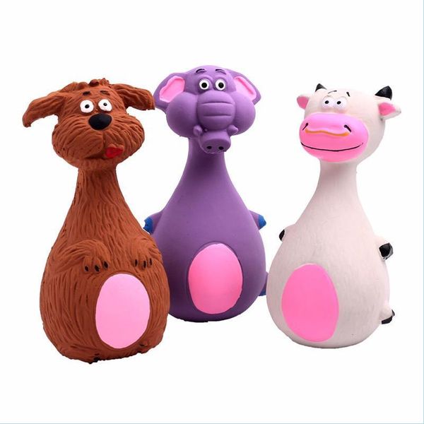 Jouets pour chiens à mâcher Jouets pour animaux mignons Latex Squeaky Sound Éléphant Vache Chiot Résistant Aux Morsures Jouet À Mâcher Dents Nettoyage Produits Pour Petits Chiens De Taille Moyenne Dh4Su