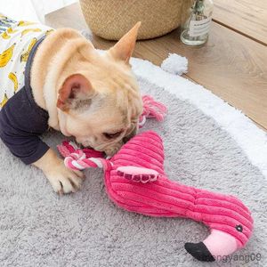 Hondenspeelgoed Kauwt Schattig Pluche Flamingo Huisdieren Honden Bijten Kauwspeeltjes Chihuahua/Yorkshire/Bulldog/Mopshond/Corgi Kleine Hond Interactief/Piepgeluid Speelgoed