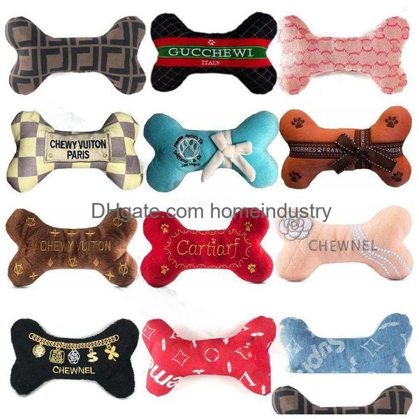 Juguetes para perros Chews Designer Fashion Hound Collection Único Squeaky P Bone Pasión por accesorios Cachorros Perros pequeños Fiesta Ografía Dr Dh6Fz