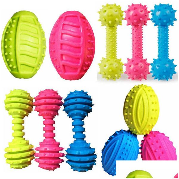 Jouets pour chiens à mâcher DHS boules de dentition avec cloches chiens durables IQ Puzzle à mâcher pour chiot petit chien nettoyage des dents à mâcher jouet vocal Du Otheq