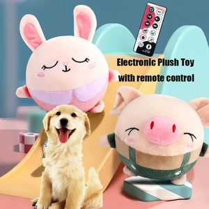 Toys pour chiens mâcher un jouet de rebond interactif de chien parlant le jouet en peluche électronique saut de lapin de lapin