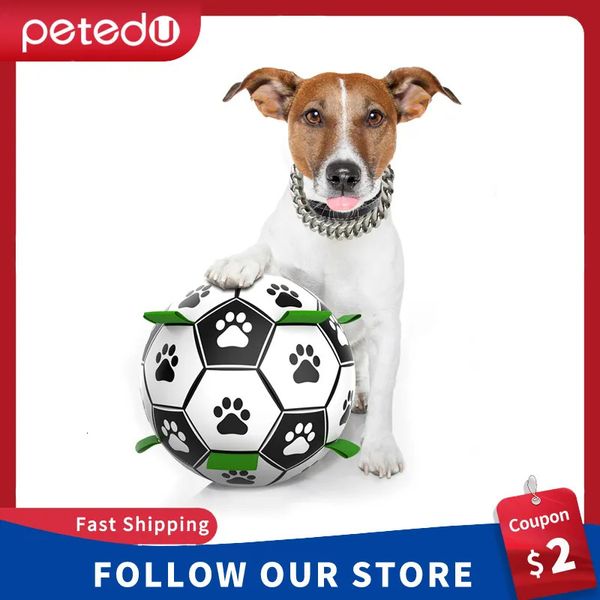 Hondenspeelgoed kauwt Hondentandspeelgoed Ballen Duurzaam Hond IQ-puzzel Kauwspeeltjes voor puppy Kleine Grote Hondentanden Interactief 6,5 inch Hondenvoetbalspeelgoedbal 231009