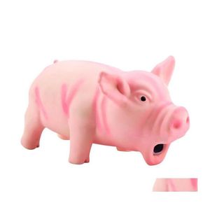 Jouets pour chiens à mâcher Jouets pour chiens à mâcher Marque Mignon Cochon Grognement Squeak Latex Pet À Mâcher Pour Les Produits De Formation Squeaker Drop Livraison Maison Jardin Dhafm