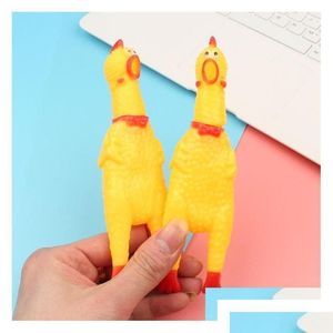 Jouets pour chiens à mâcher Jouets pour chiens à mâcher Poulet hurlant Squeeze Sound Toy Pet Cat Enfants Décompression Outil drôle Caoutchouc Squeak Squeaker Chiot Dhcpk