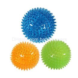 Hondenspeelgoed Kauwt Hondenspeelgoed Kauwt Spiky Ball Piepende Kauwballen Met Tra Bouncy Duurzaam Tpr Rubber Voor Puppy Tandjes En Huisdieren Reinigt Dro Dhppf