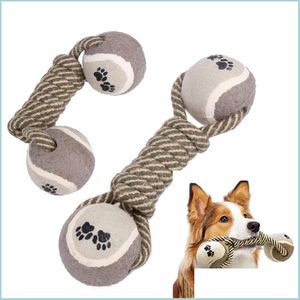 Hondenspeelgoed Chews Dog Toys Pet Chew voor Dumbbell Bone Rope Tennis Paw Ball Puppy Tanden Reinigingstrainingsgereedschap Druppel Delivering 2021 Home G Dhxro