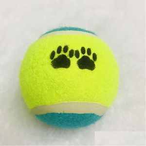 Juguetes para perros Masticables Juguetes para perros Pelotas de tenis Correr Buscar Lanzar Jugar Suministros para mascotas Masticar Juguete para perros Huella Divertida Bola Gota Entrega Hogar Gar Dhtvg