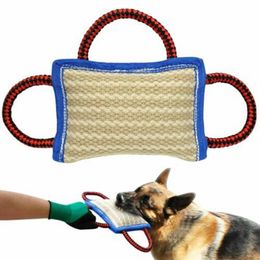 Hondenspeelgoed kauwt duurzame kleine trainingsbeet Tug Linnen Pillow Puppy Interactive Pet met 3 handgrepen 230307