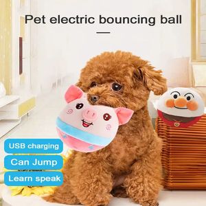 Hondenspeelgoed kauwt Elektronische Pluche Hondenspeelgoed Bal Huisdier Stuiterende Sprongballen Praten Interactieve Hond Pluche Pop Speelgoed Cadeau Voor Huisdieren USB Opladen 231212