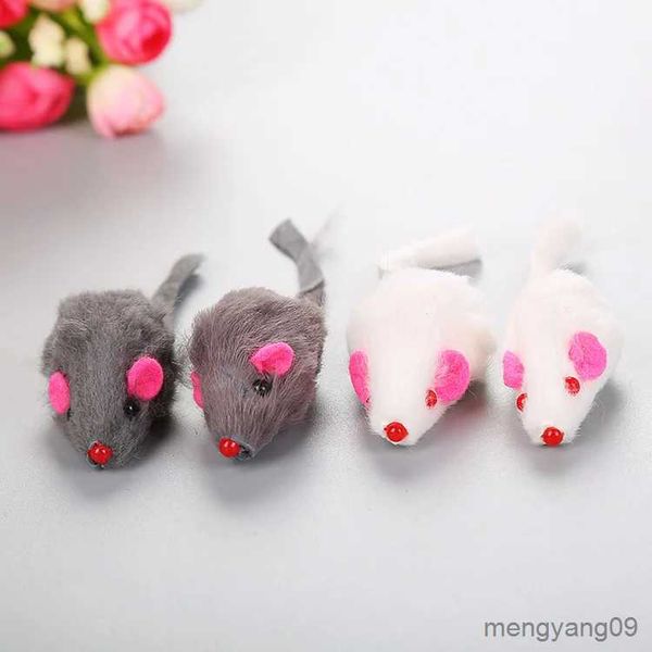 Jouets pour chiens à mâcher fausse souris chat jouets pour animaux de compagnie chat souris à queue à poils longs avec son cliquetis doux solide son interactif jouet grinçant pour chats chiens