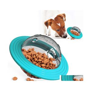 Juguetes para perros Masticables Platillo volador Juego Discos Gato Masticar Fugas Alimentador de comida lenta Bola Cachorro IQ Entrenamiento Juguete Anti Choke Puzzle Perros Drop D DHD5Q