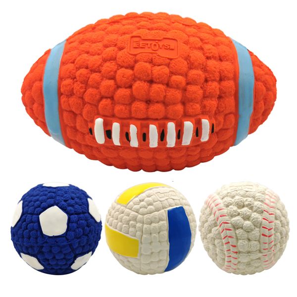 Jouets pour chiens à mâcher pour petits grands chiens Chihuahua Golden Retriever balles en latex naturel anti-morsure interactif jouet à mâcher Pet Squeak 230818