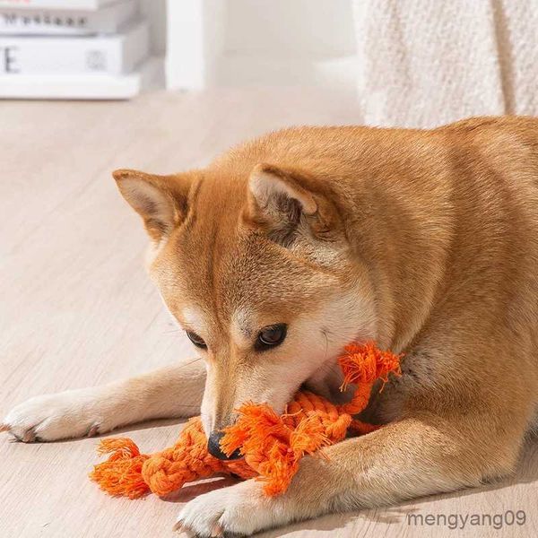 Brinquedos para cães mastiga corda de algodão artesanal brinquedos em forma de cenoura para cachorro filhote de cachorro mastigar brinquedos para cães grandes e pequenos brinquedo de limpeza de dentes de animais de estimação treinamento divertido ao ar livre