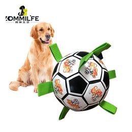 Juguetes para perros Masticables KOMMILIFE Cachorro de fútbol interactivo para s Entrenamiento al aire libre Pet Bite Chew Toy para pequeños medianos s 220908