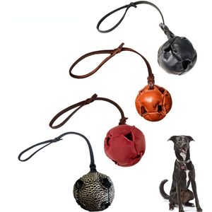 Jouets pour chiens à mâcher en cuir, balle d'entraînement, jouet remorqueur avec poignée, morsure de chiot doux, récompense pour rapporter, attraper, jeter, animal de compagnie 230915