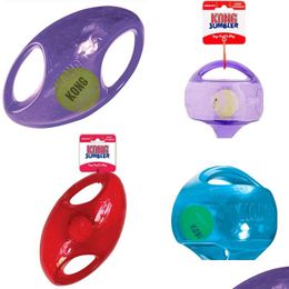 Toyadores para perros Chews M/L Size Kong Jumbler Ball/Football Toy Color de juguete Varía Drop Home Home Garden Supplies DHYFP