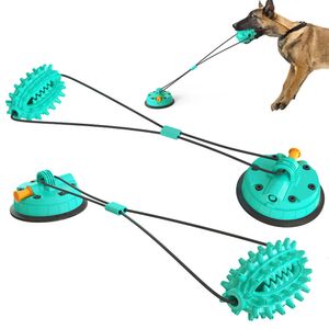 Jouets pour chiens à mâcher jouet de morsure molaire multifonction pour animaux de compagnie à mâcher amélioré à double ventouse boule de traction pour le nettoyage des dents distributeur de nourriture 221122