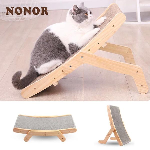 Juguetes para perros masticables NONOR 3 en 1, rascador de madera para gatos, cama de salón desmontable, papel corrugado para entrenamiento de gatos, tablero para rascar con garra