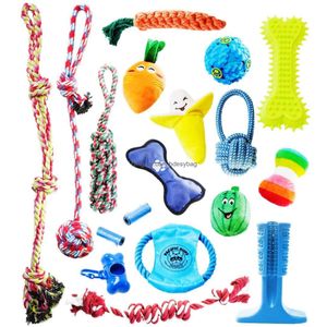 Dog Toys Chews Pacific Pups Producten speelgoedset met Chew Rope for Dogs Plush and Treat Dispenser Ball ondersteunt non -profit Rescue Drop D Amilf